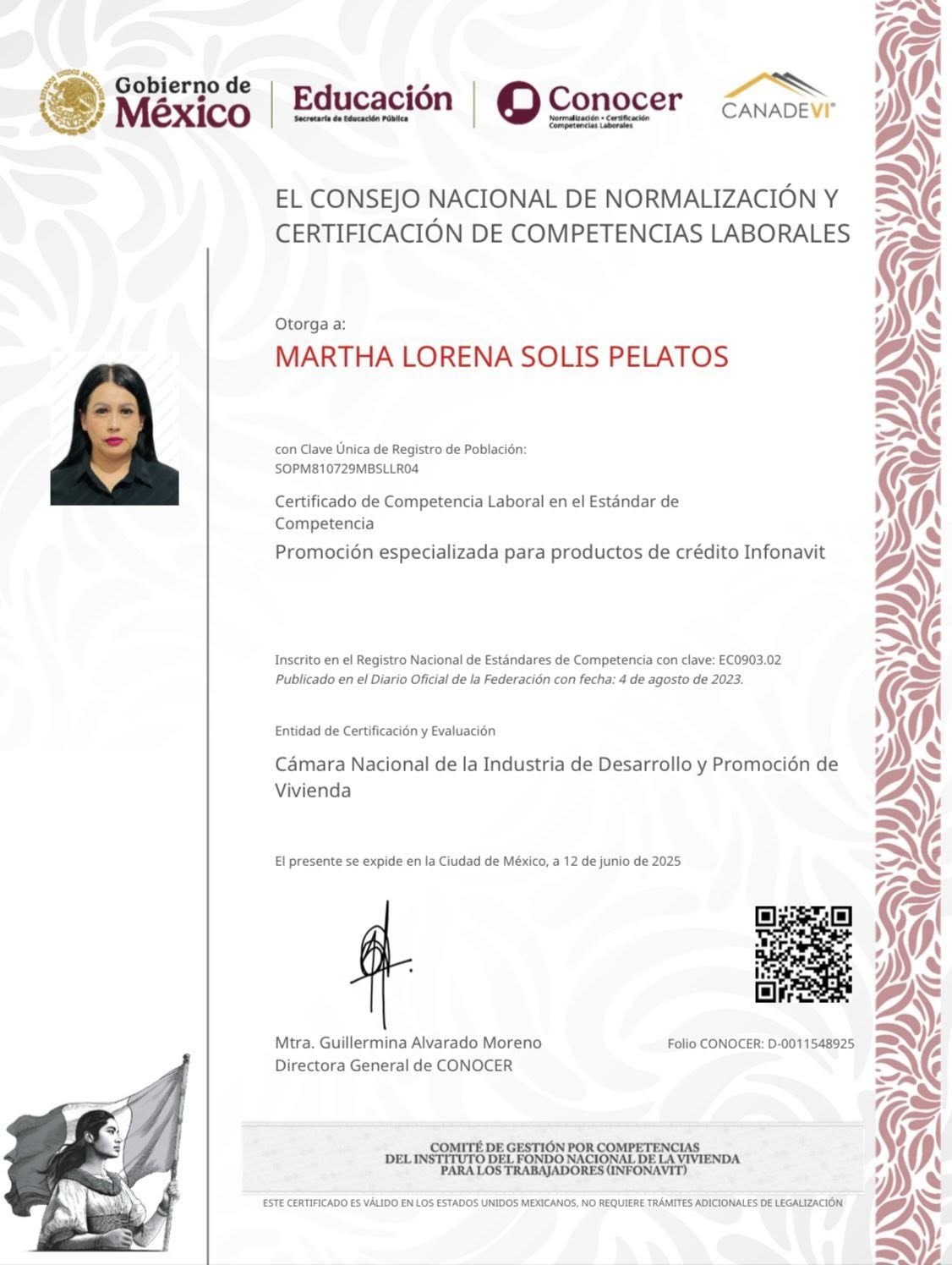 Certificado CONOCER ALTA Gestión Inmobiliaria
